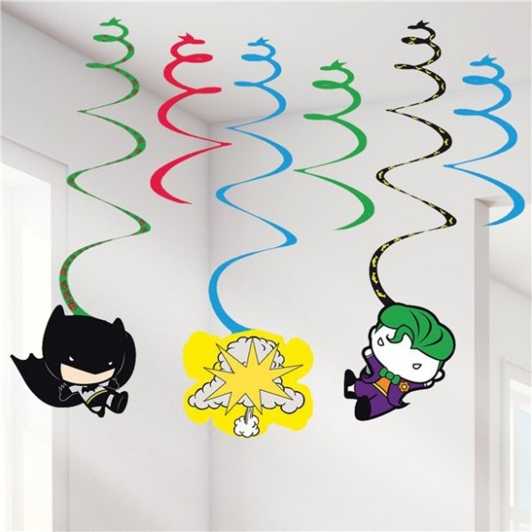 6 Batman und Joker Comic Spiral-Hänger