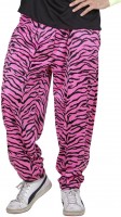 80er Jahre Zebrahose Pink Schwarz