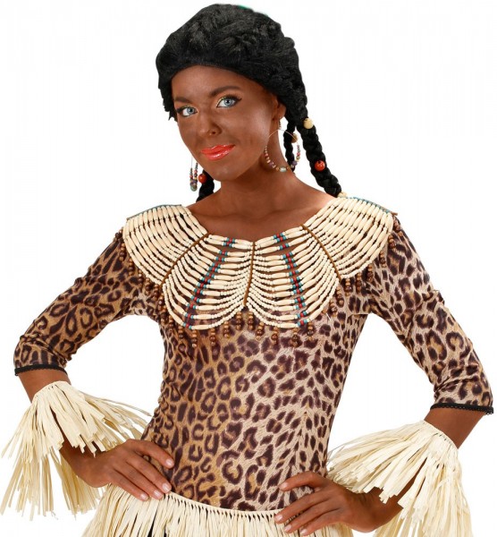 Braun-Beige-Blaues Perlenhalsband 4