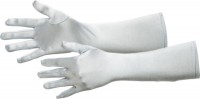 Klassische Satin Handschuhe 40cm Silber