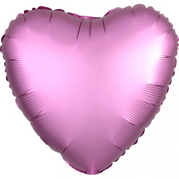 Edler Satin Herzballon rosa 43cm