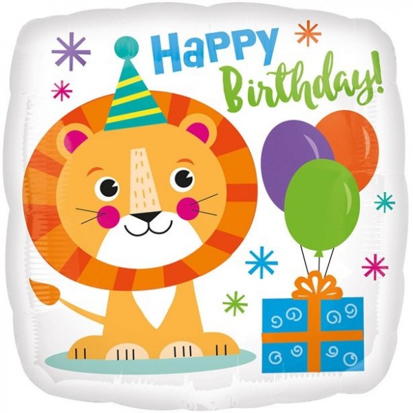 Kleiner Löwe Folienballon Happy Birthday 46cm