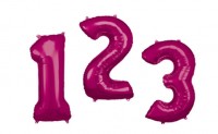 Pinker Zahl 3 Folienballon 86cm