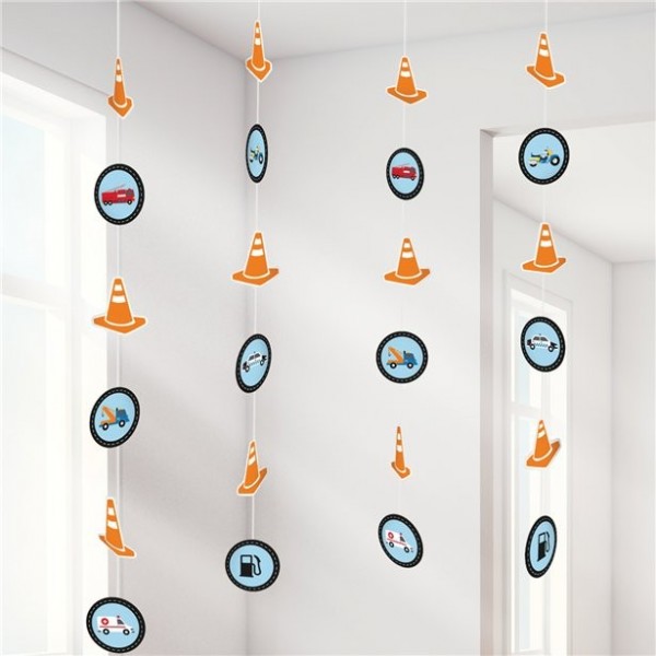 4 Straßenbau Deko Hänger 130cm