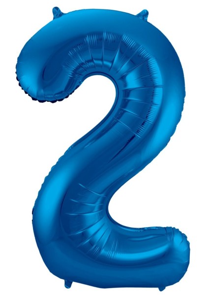 XXL Zahlenballon 2 blau 86cm