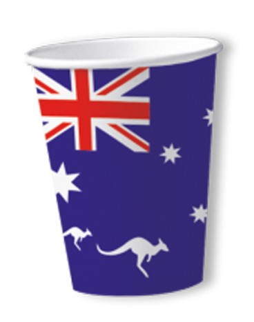 8 Australien Down Under Pappbecher 200ml