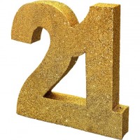 Goldene Zahl 21 Tischdeko 20cm