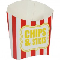 Chips Schachtel rot-weiß