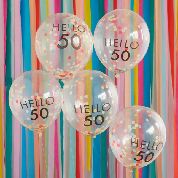 5 Milestone 50`th Eco Ballons 30cm