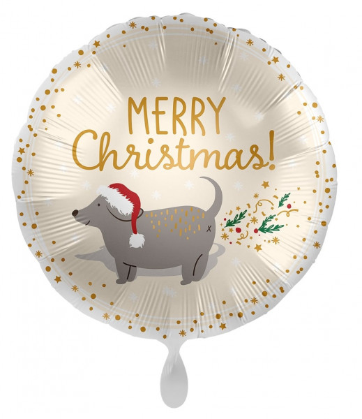 Merry Doggy Christmas Folienballon 45cm
