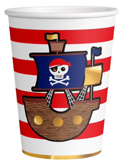 8 Schatzsuche Pappbecher 250ml