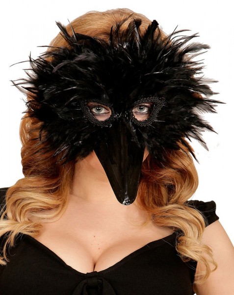 Schnabelmaske Mit Schwarzen Federn 3