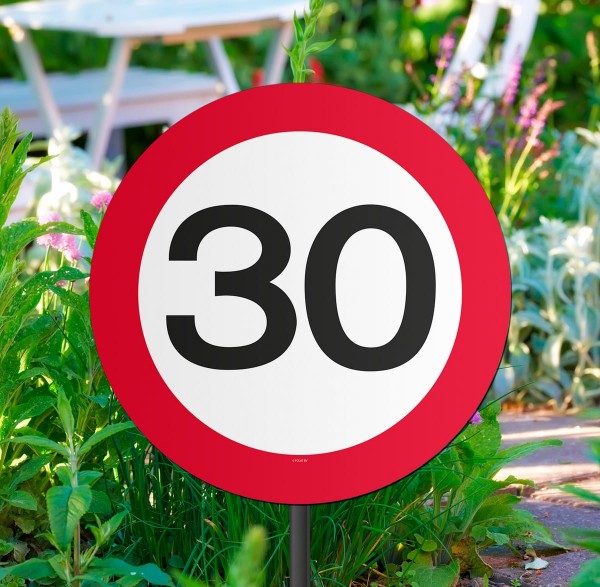 Verkehrsschild 30 Beetstecker 40cm