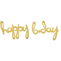 Goldener Happy B-Day Schriftug 88cm