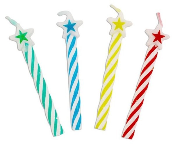 8 Bunte Sternchen Tortenkerzen