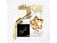 Vorschau: 20 Servietten Scarlett gold metallic 33cm