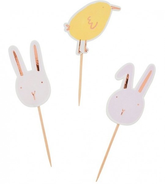 6 Häschen & Küken Party Picker 10cm