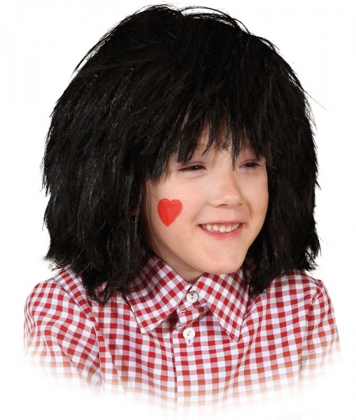 Schwarze Kinderperücke Maxi