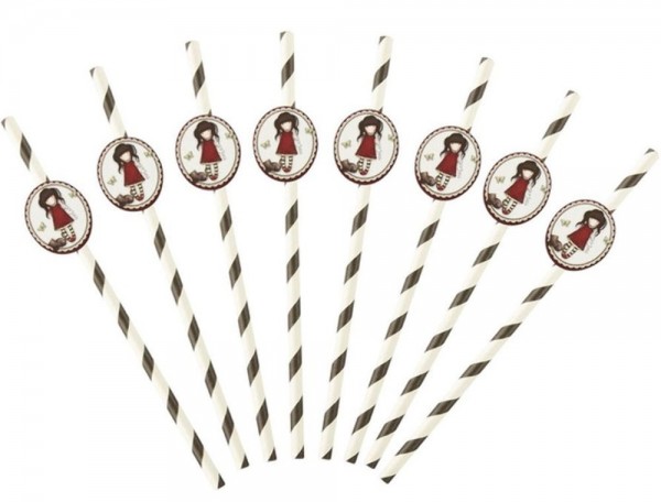 8 Santoro Gorjuss Ruby Papier-Strohhalme