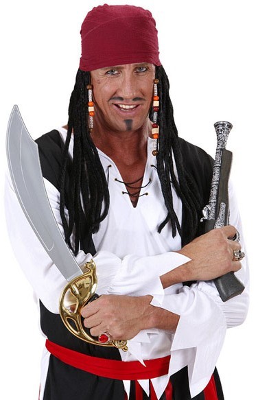 Piratenkapitän Herrenperücke mit Bandana