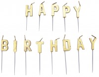 13 Kerzen Happy Birthday gold