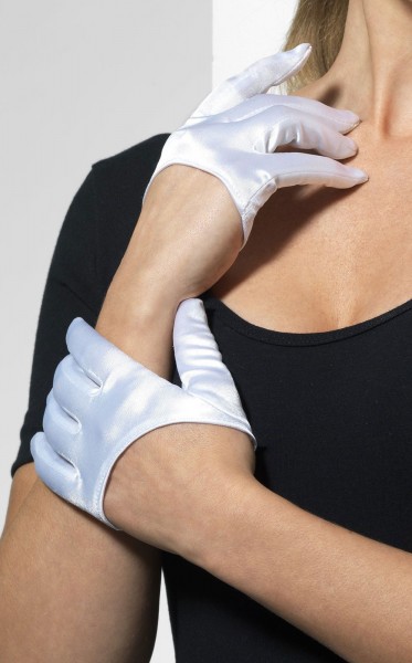 Elegante Halb-Handschuhe Weiß