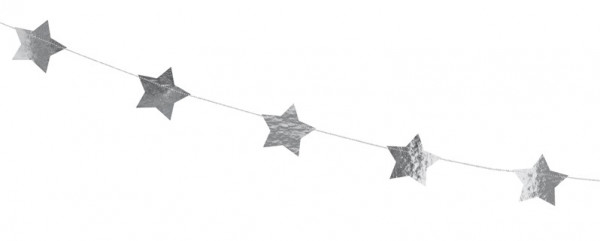 Silber metallic Sternen Girlande 3,6m 2