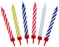 12 bunte Spiral Geburtstagskerzen