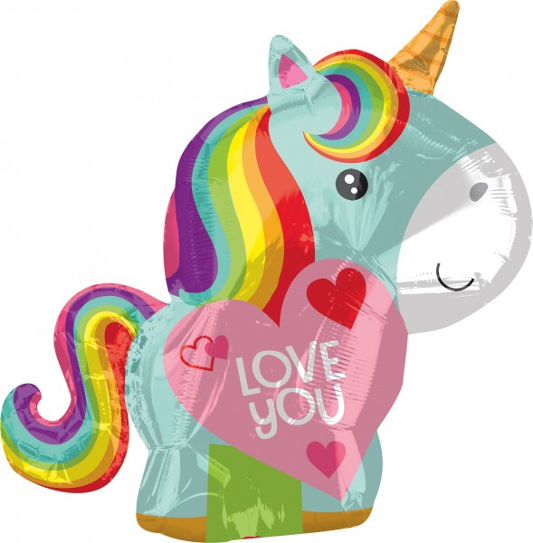 Einhorn Folienballon Love You 53cm