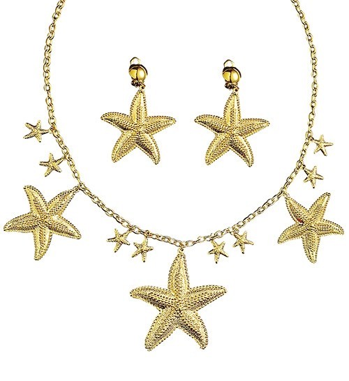 Mermaid Schmuck Set Goldene Seesterne