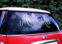 Vorschau: Mr & Mrs Autosticker weiß