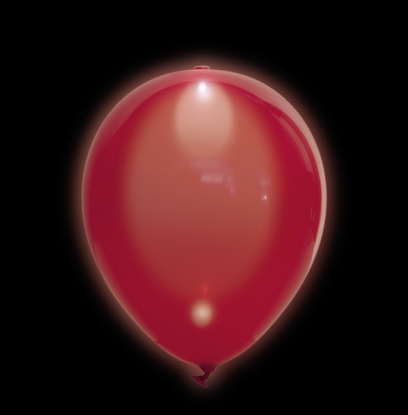 5 Glowing Partynight LED Ballons Rot 23cm