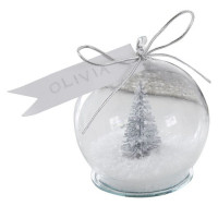 4 Shiny Christmas Schneekugel Tischkartenhalter