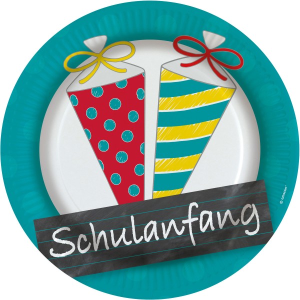 8 Endlich Schulkind Pappteller 23cm