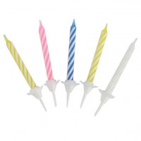 24 Bunte Spiral Tortenkerzen 6cm