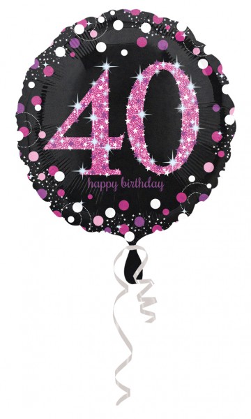 Pink 40th Birthday Folienballon 43cm
