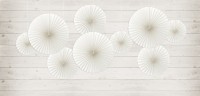 3 Papierrosetten Elenor weiß