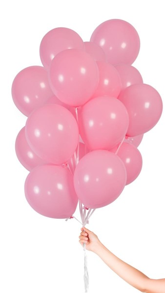 30 Rosa Ballons mit Band 23cm