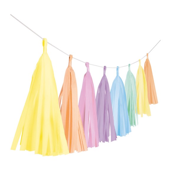 Shiny Pastell Rainbow Fransengirlande 3m
