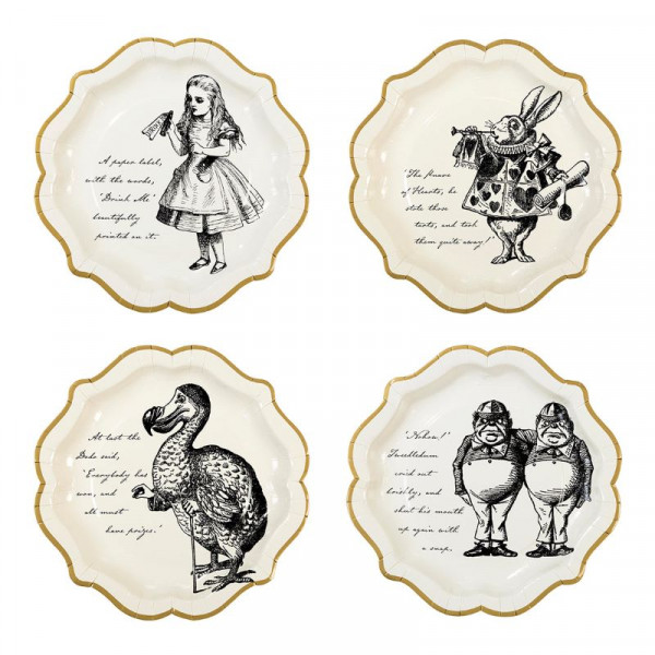 12 Alice Tea Party Pappteller 23cm 2