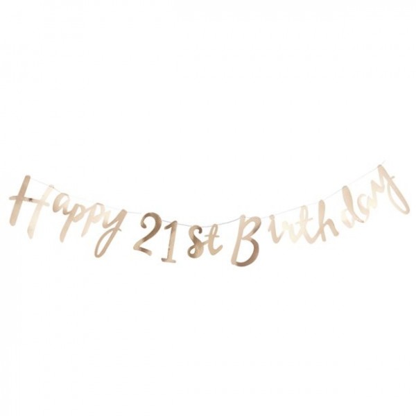Happy 21st Birthday Girlande gold 1,5m