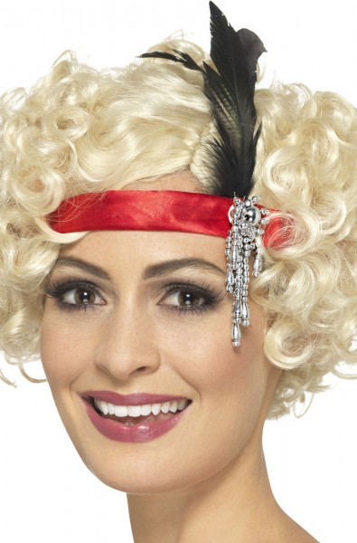 Rotes Charleston Flapper Stirnband