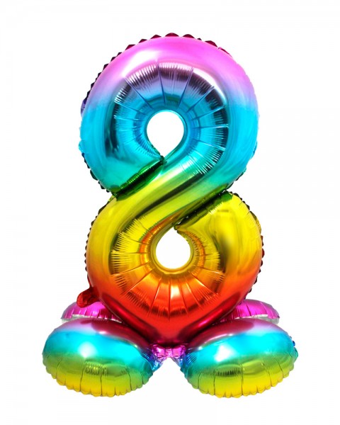 Regenbogen Zahl 8 Ballon 72cm