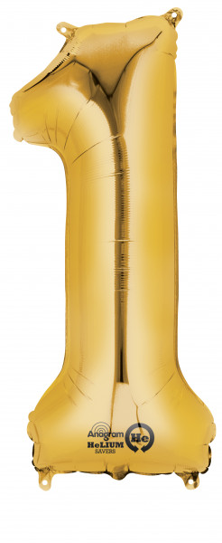 Zahlenballon 1 gold 86cm