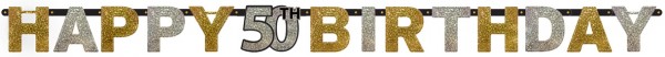 Golden 50th Birthday Girlande 2,13m