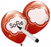 6 Ballons zum Beschriften in Rot