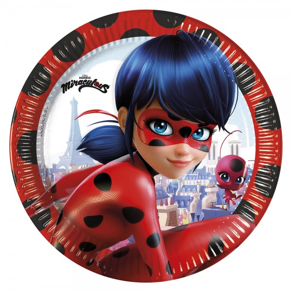 8 Miraculous Heroes Pappteller 23cm