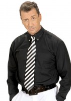 Krawatte Fabio Schwarz-Weiß Gesteift