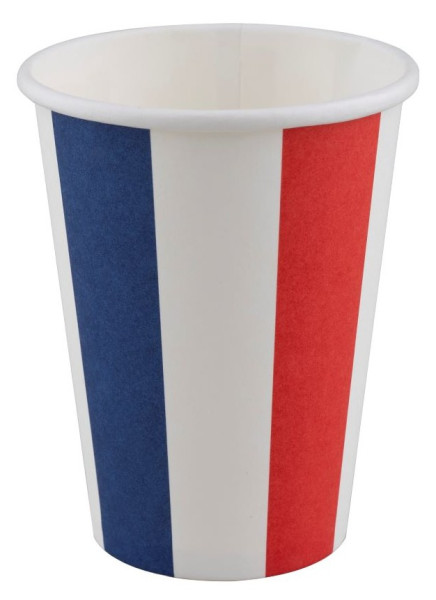 8 Pappbecher Blau-Weiß-Rot 250ml