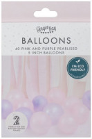 Vorschau: 40 Eco Latexballons Lila und Rosa